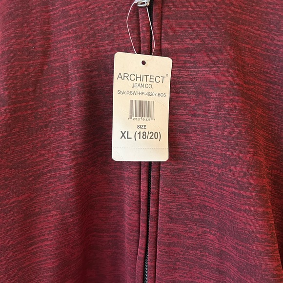 NWT - Architect Red Zip-Up Hoodie BOYS - XL - Picture 3 of 5